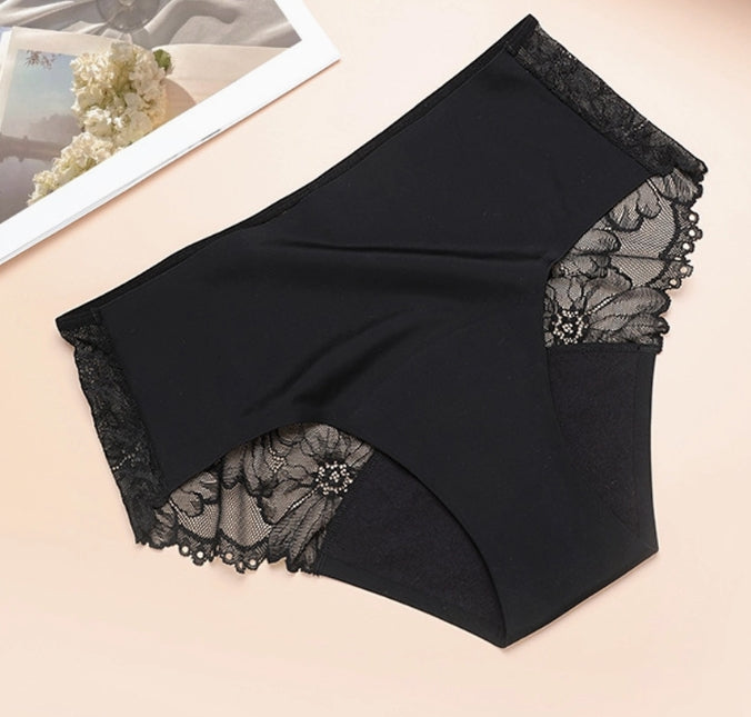Culotte menstruelle à taille moyenne super absorbante avec dentelle