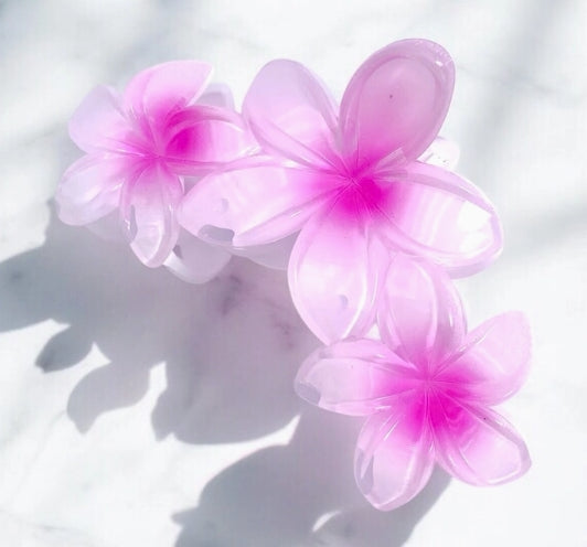 Pince à cheveux en forme de fleurs rose