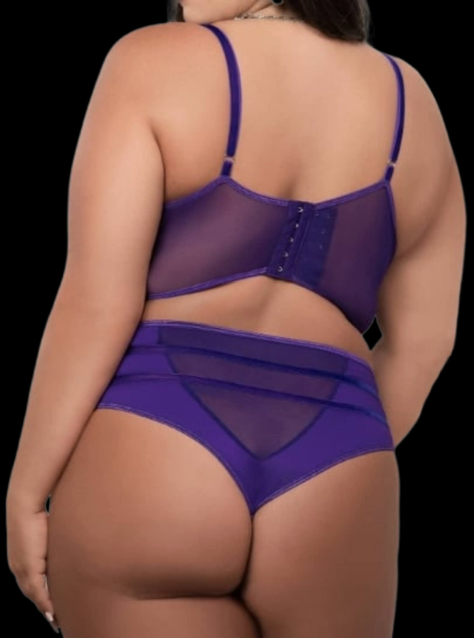 Ensemble lingerie grande taille 2 pièces rouge cannelle